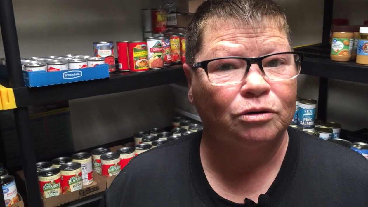 Sharon Stokes at G-Lady food pantry