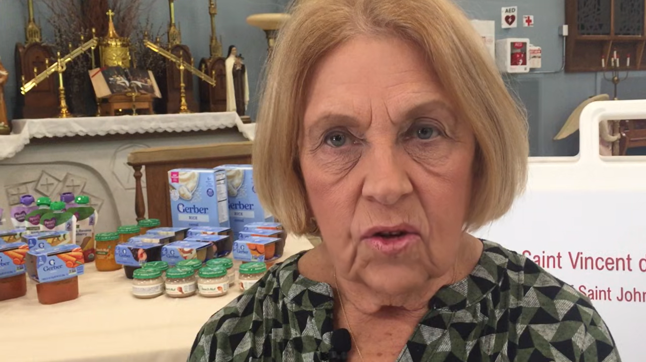 Marge Menconi at St John XXIII Baby Food Pantry